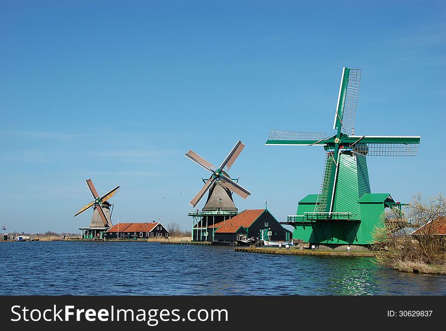 Windmill Landscape In Zaanse Schans