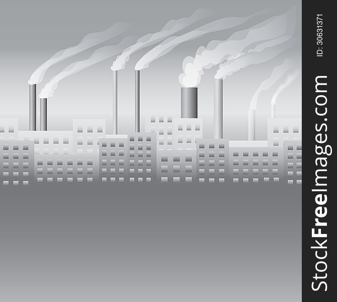 The city building and the factory with smoke seamless. The city building and the factory with smoke seamless