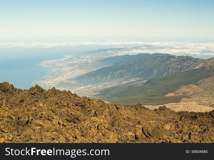 Tenerife Island. The view from Teide volcano