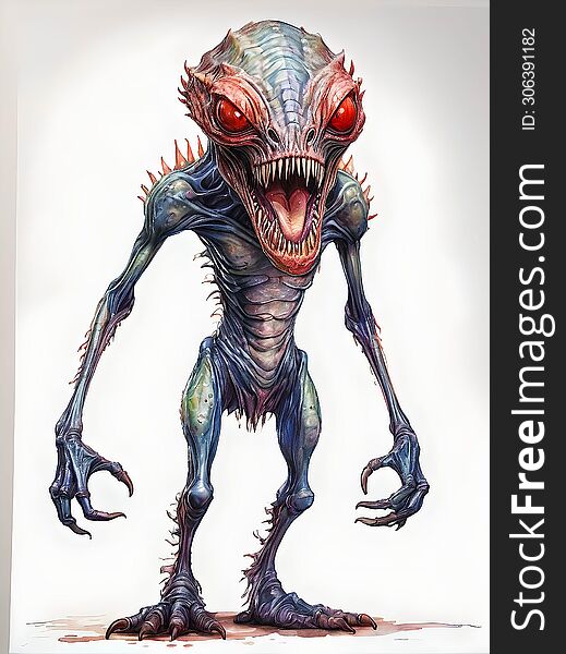 Hideous Alien creature with many teeth