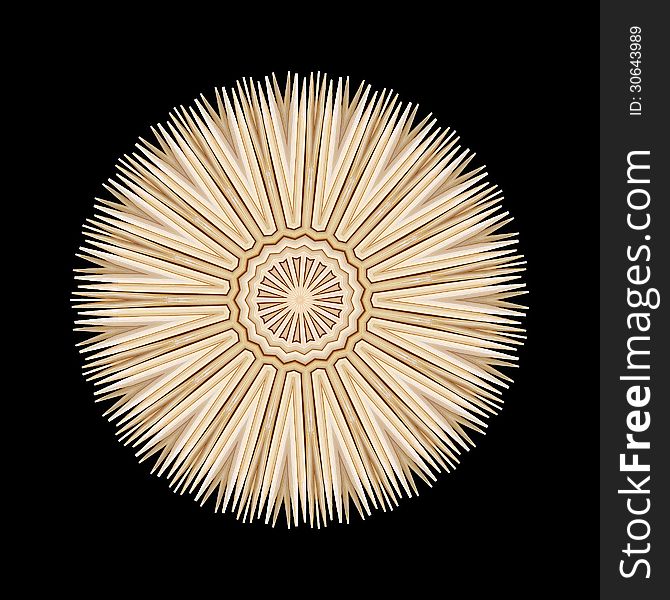 Kaleidoscopic pattern of dental toothpicks
