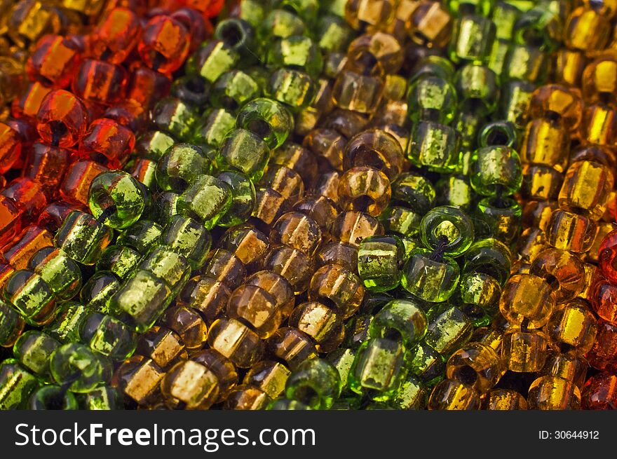 Orange, Yellow and Green Beads Surface