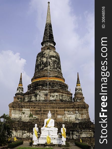 Old Temple Wat Yai Chai Mongkhon of Ayuthaya Province Thailand