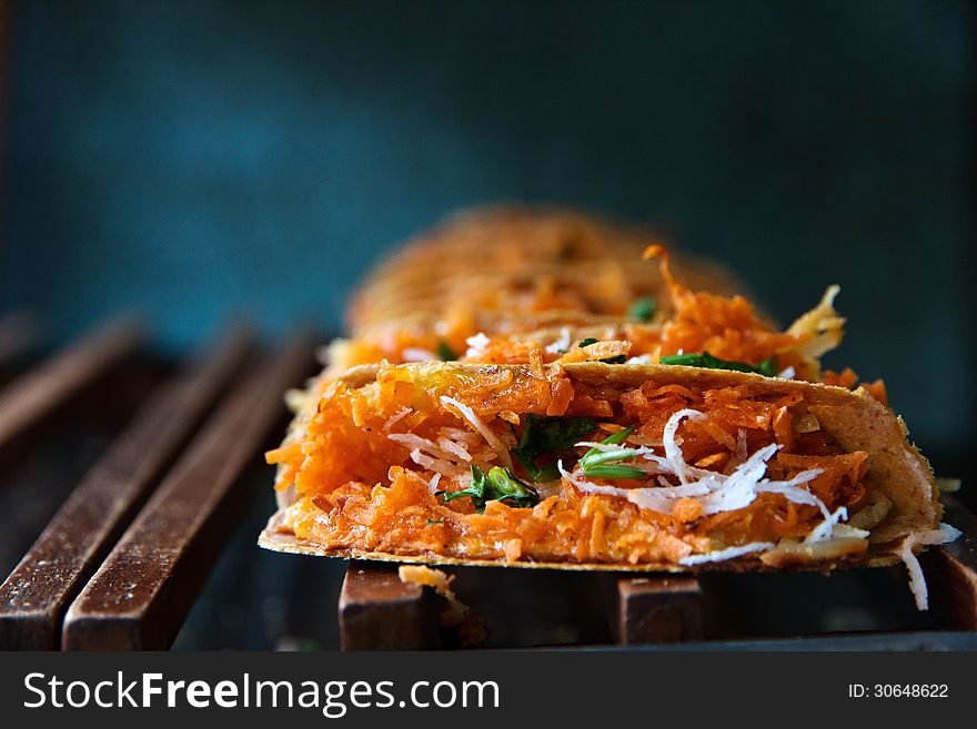 Khanom bueang, kind of Thai sweetmeat, is a popular form of street food in Thailand