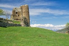 Ruins, Lawn, Meadow, Fortress, Travel Royalty Free Stock Images