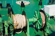 Ferry Boat Deck With Rope Royalty Free Stock Photography Ferry Boat Deck With Rope Royalty Free Stock Photography