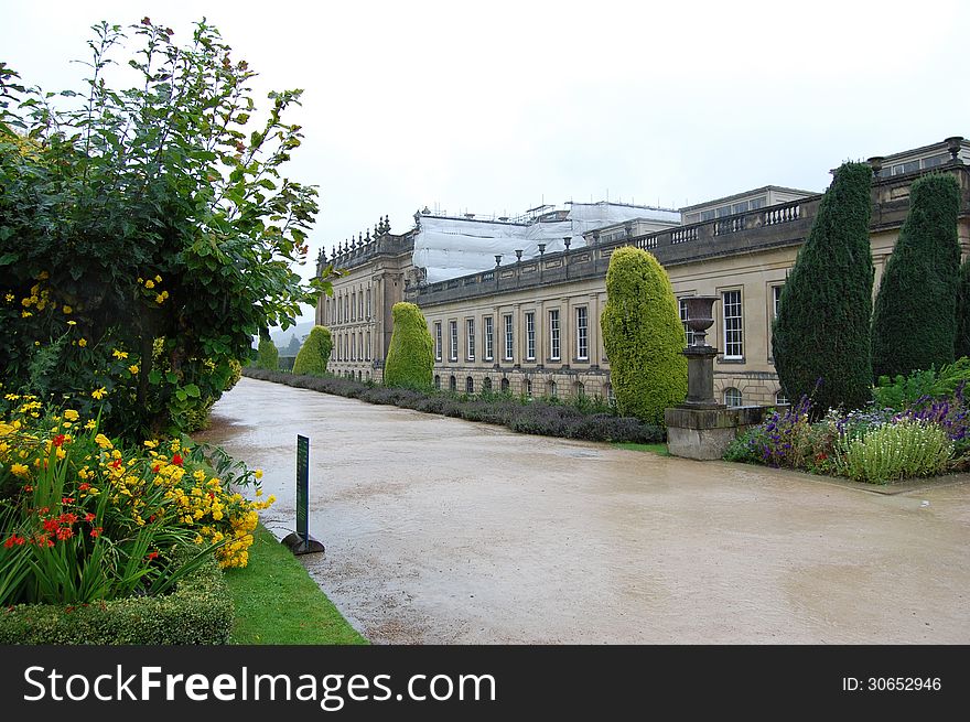 A view of Chatsworth House in Derbyshire, the home of the Duke of Devonshire. It is only 3 or 4 miles from Bakewell.