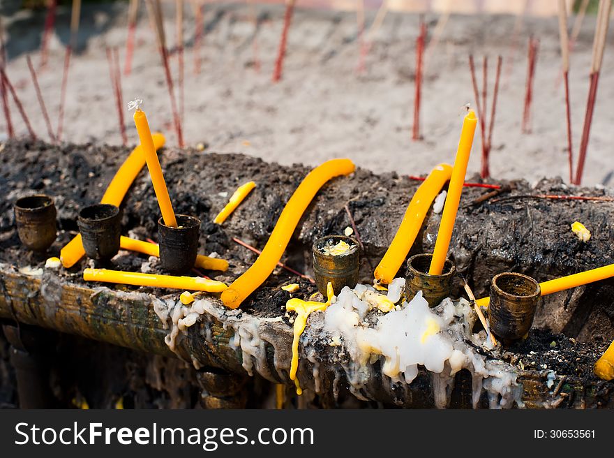 Offerings in Buddhist Temple