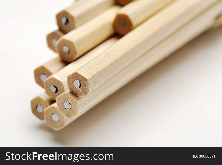 Wooden pencils for education or creativity background concept