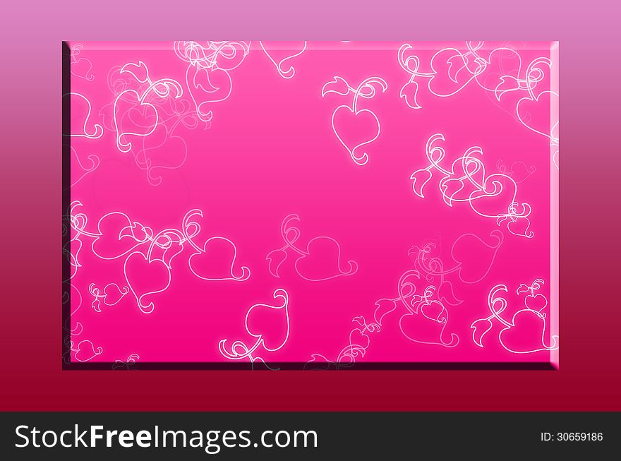 Abstract pink background with leaf design