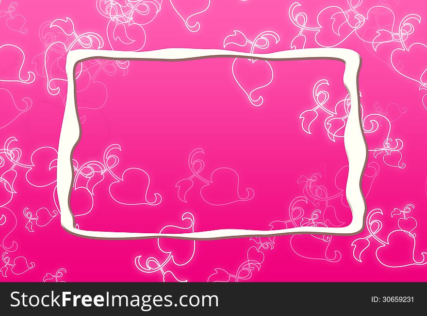 Abstract pink background with leaf design