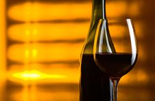 Bottle And Glass With Red Wine Royalty Free Stock Photography Bottle And Glass With Red Wine Royalty Free Stock Photography