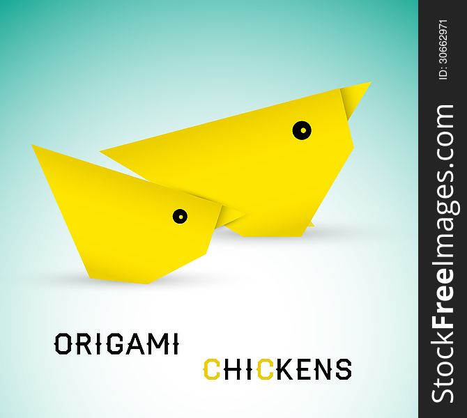 Chickens origami