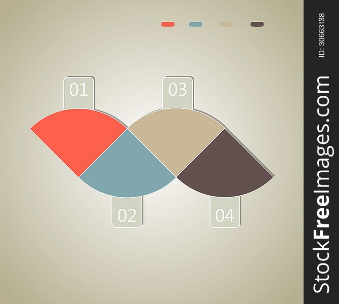 Infographic design template with paper tags. Can be used for work flow layout, diagram, number options, step up options, web design, infographics. Vector illustration.