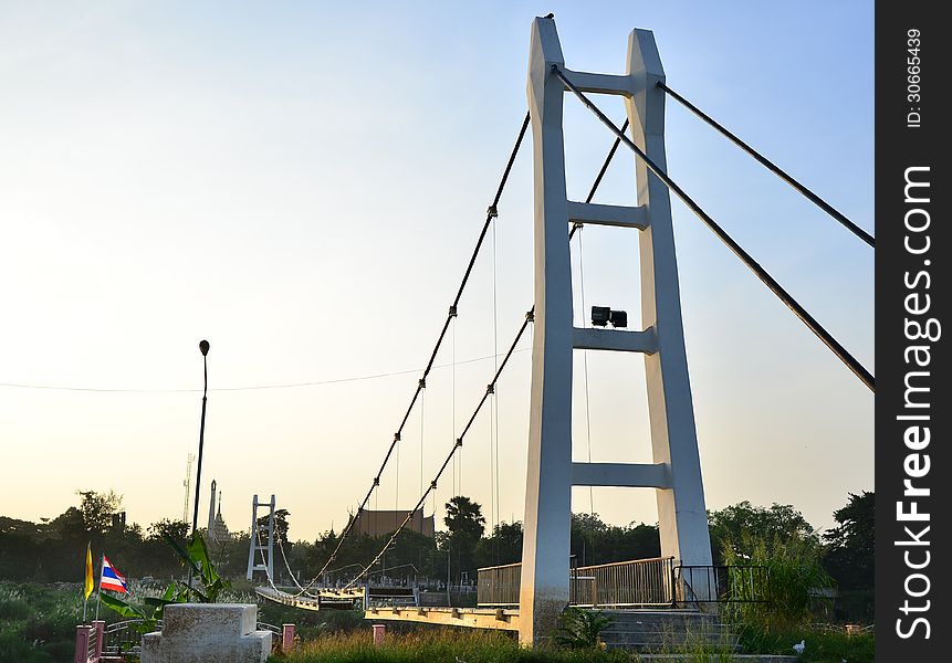 Cement bridge for cross to the temple opposite current position