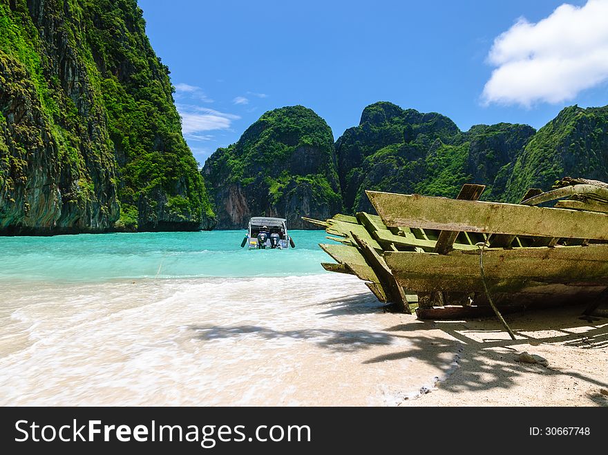 Old boat on the beach