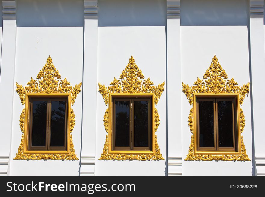 Window Of Hor Phra  In Temple Of The Wat Rhai Pa