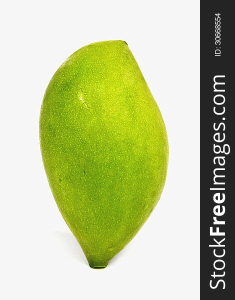 Green Mango Isolated on grey background.