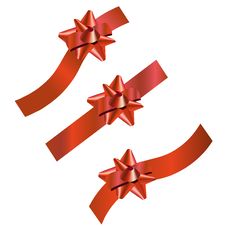 Set Of Three Festive Ribbons Royalty Free Stock Images Set Of Three Festive Ribbons Royalty Free Stock Images