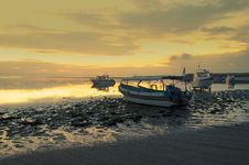 Motorboats On The Beach Of Nusa Dua At Sunrise Stock Photo Motorboats On The Beach Of Nusa Dua At Sunrise Stock Photo