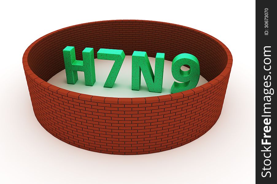 The bird flu subtype H7N9 is surrounded by a brick wall. The bird flu subtype H7N9 is surrounded by a brick wall
