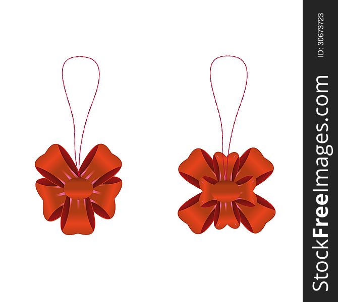 Two bows on a chain, gift design element