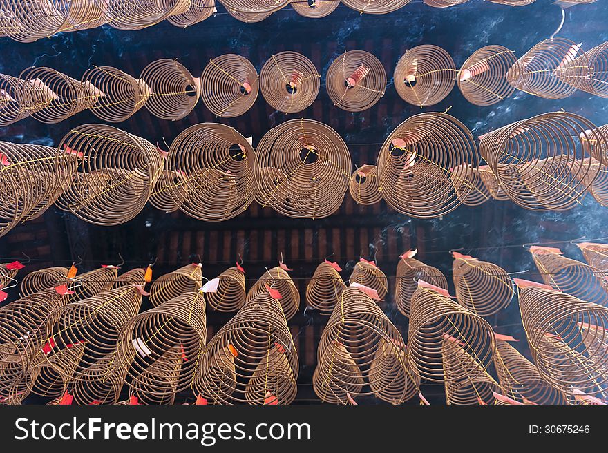 The Incense Coil At Thien Hau Pagoda, Ho chi Minh City, Vietnam.