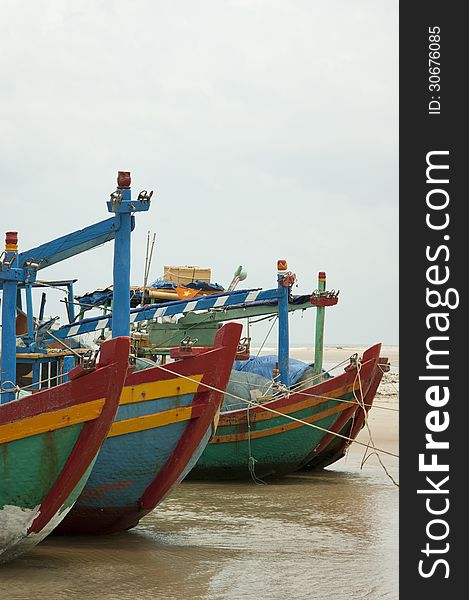 Fishing boats anchored on the sea. Fishing boats anchored on the sea