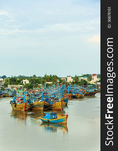 Fishing Boats Docked In Harbor