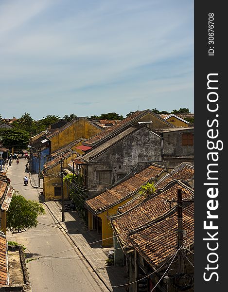 Road of Hoi An, the ancient town at noon. Road of Hoi An, the ancient town at noon