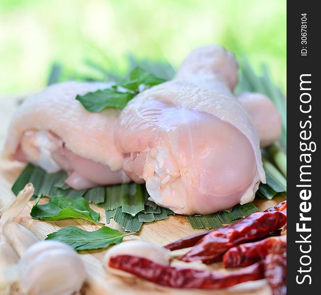 Raw chicken and pepers for cooking. Raw chicken and pepers for cooking
