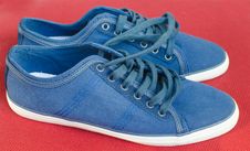 Blue Sneakers Stock Images
