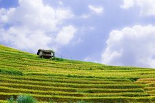 Stilt House On Top Of Hill With The Rice Fields Stock Photos Stilt House On Top Of Hill With The Rice Fields Stock Photos