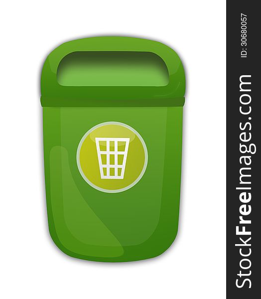 Green Trash Can