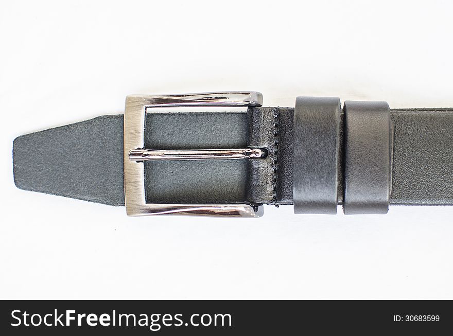 Belt closeup isolated on white background