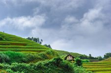 Stilt House On The Rice Terraced Field With The Sky And Clouds A Stock Image Stilt House On The Rice Terraced Field With The Sky And Clouds A Stock Image