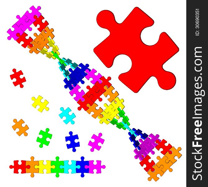 DNA Spiral From Puzzle