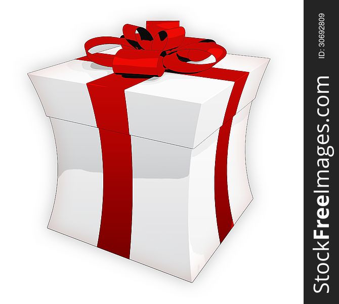 White present box on white background, clipping path included