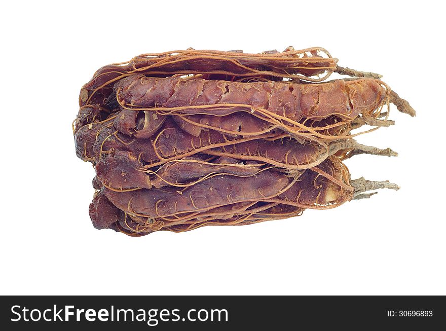 Ripe tamarind isolated on white background