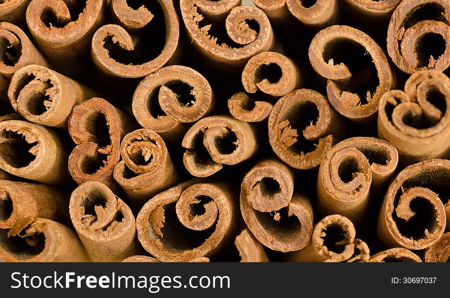 Closeup of cinnamon texture background. Closeup of cinnamon texture background