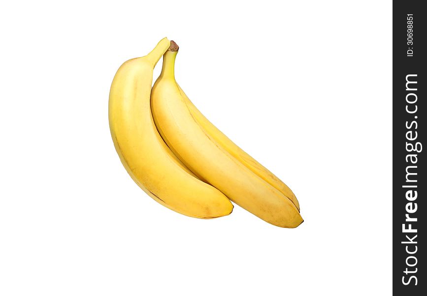 Bunch of bananas on white background