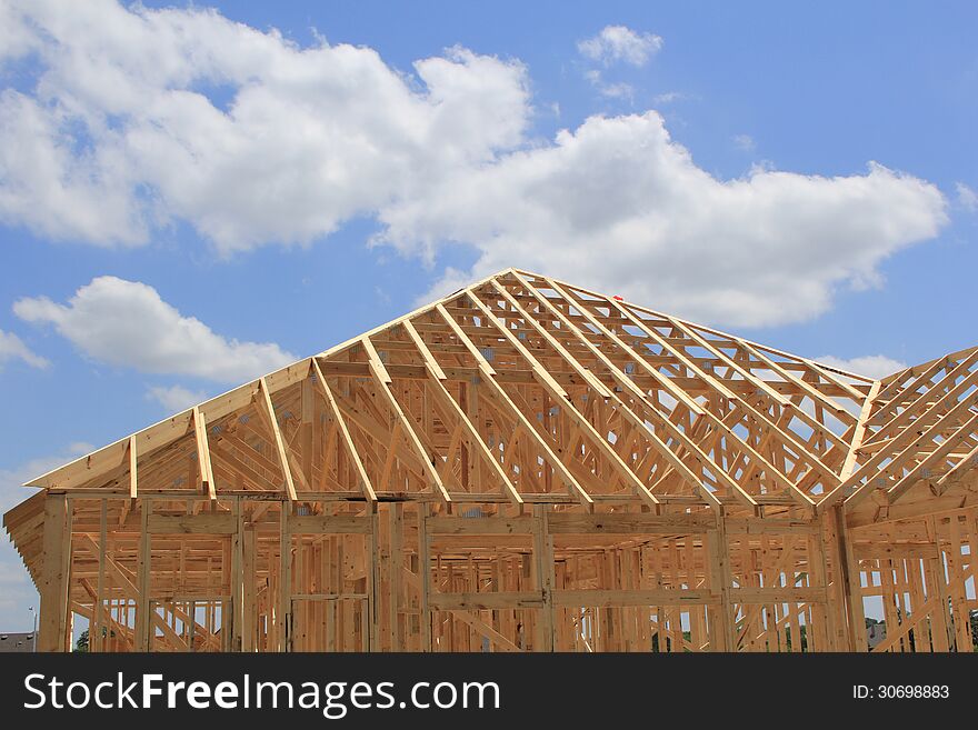 A new house being built. A new house being built