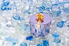 Fancy Box On Glass Balls Royalty Free Stock Photos
