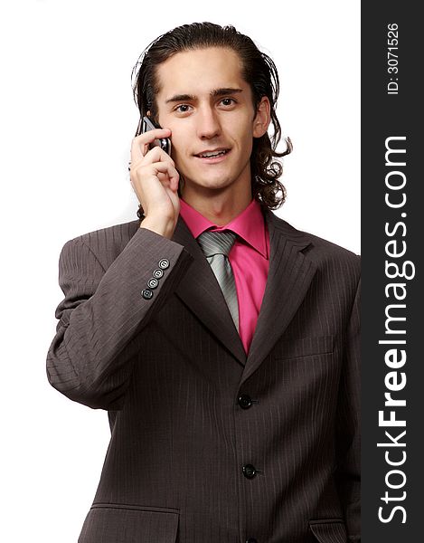 Businessman talking by phone