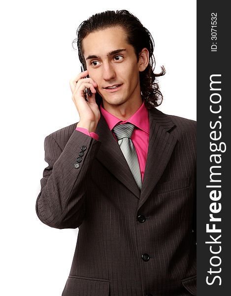 Businessman talking by phone