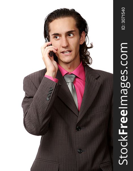 Businessman talking by phone