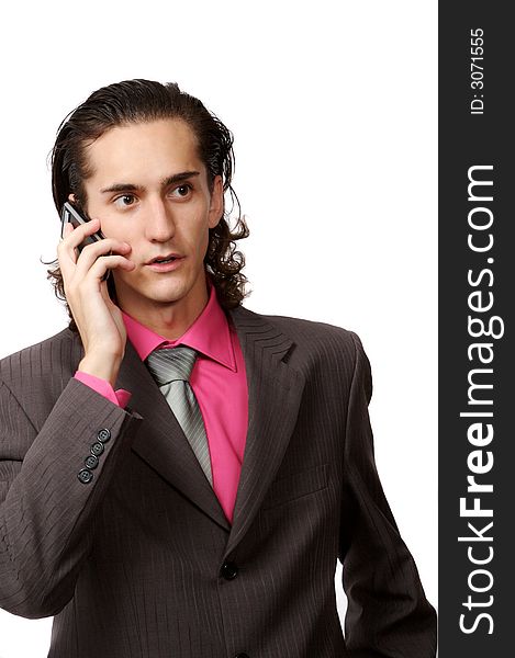 Businessman talking by phone