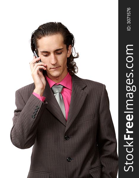 Businessman talking by phone