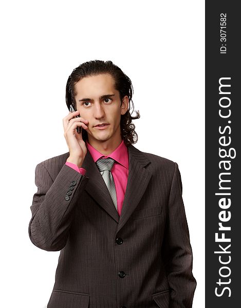 Businessman talking by phone