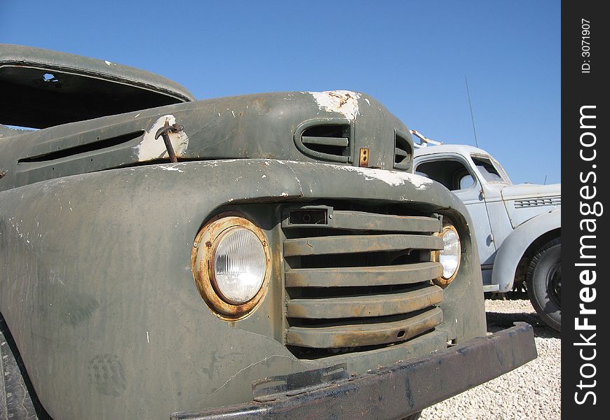 Front end of old truck. Front end of old truck